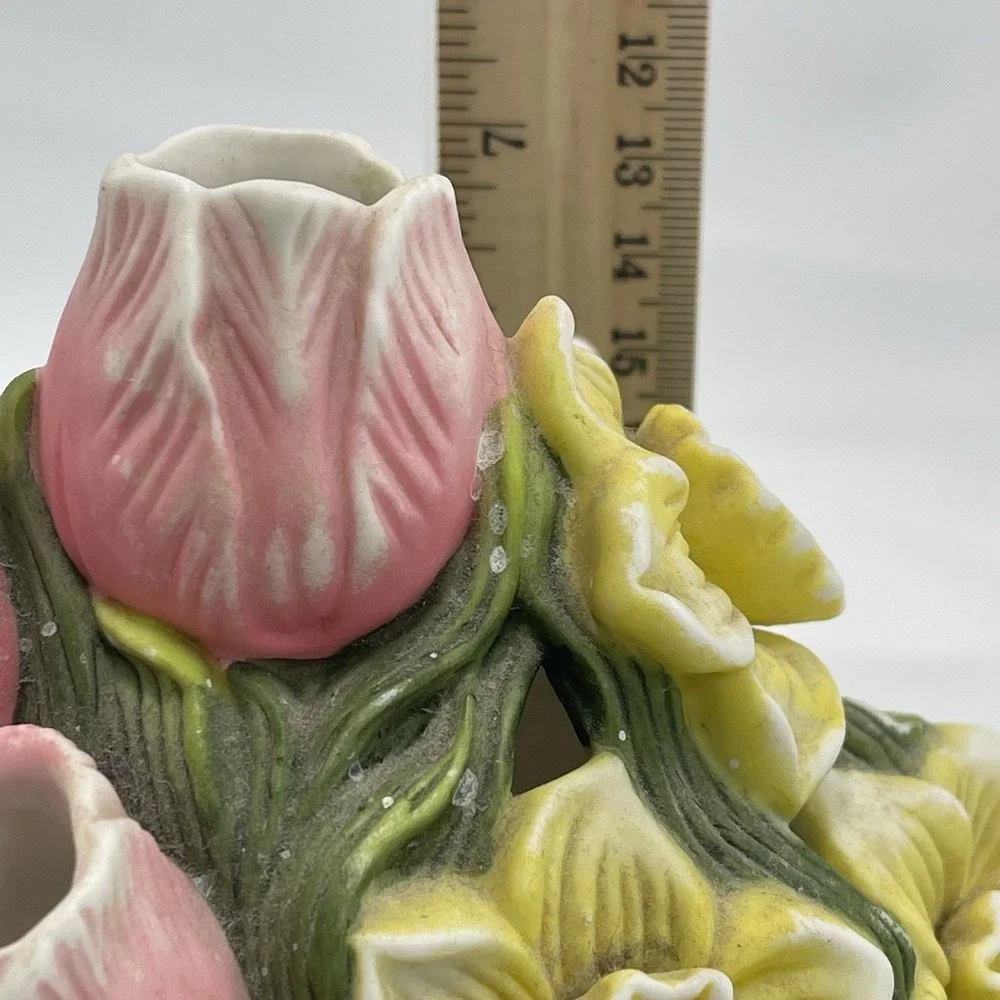 PartyLite Spring Flower Basket Tea Light Votive Candle Holder Easter VIDEO - Picture 3 of 10